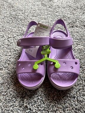 CROCS Kids Bayaband Sandal in Lilac Purple with Green Tag
